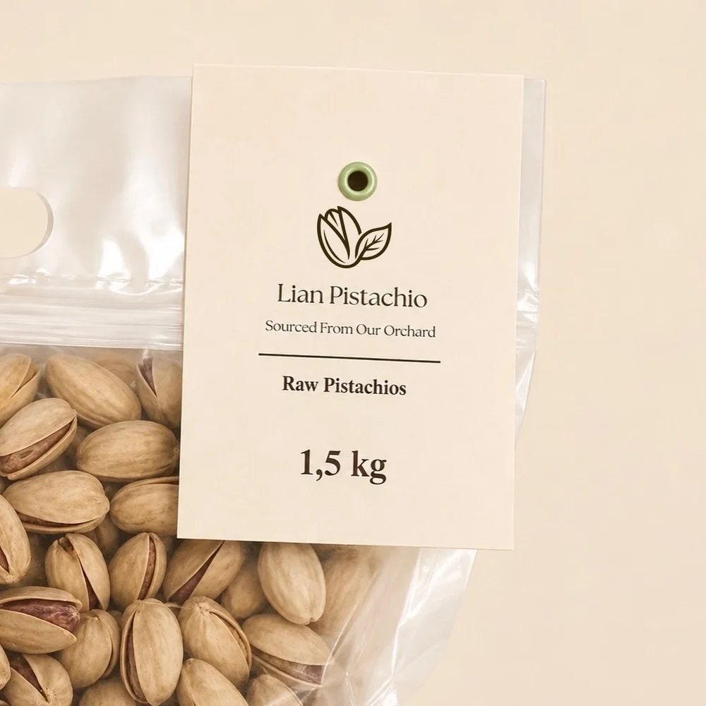 Raw pistachios, 1.5 kg tag