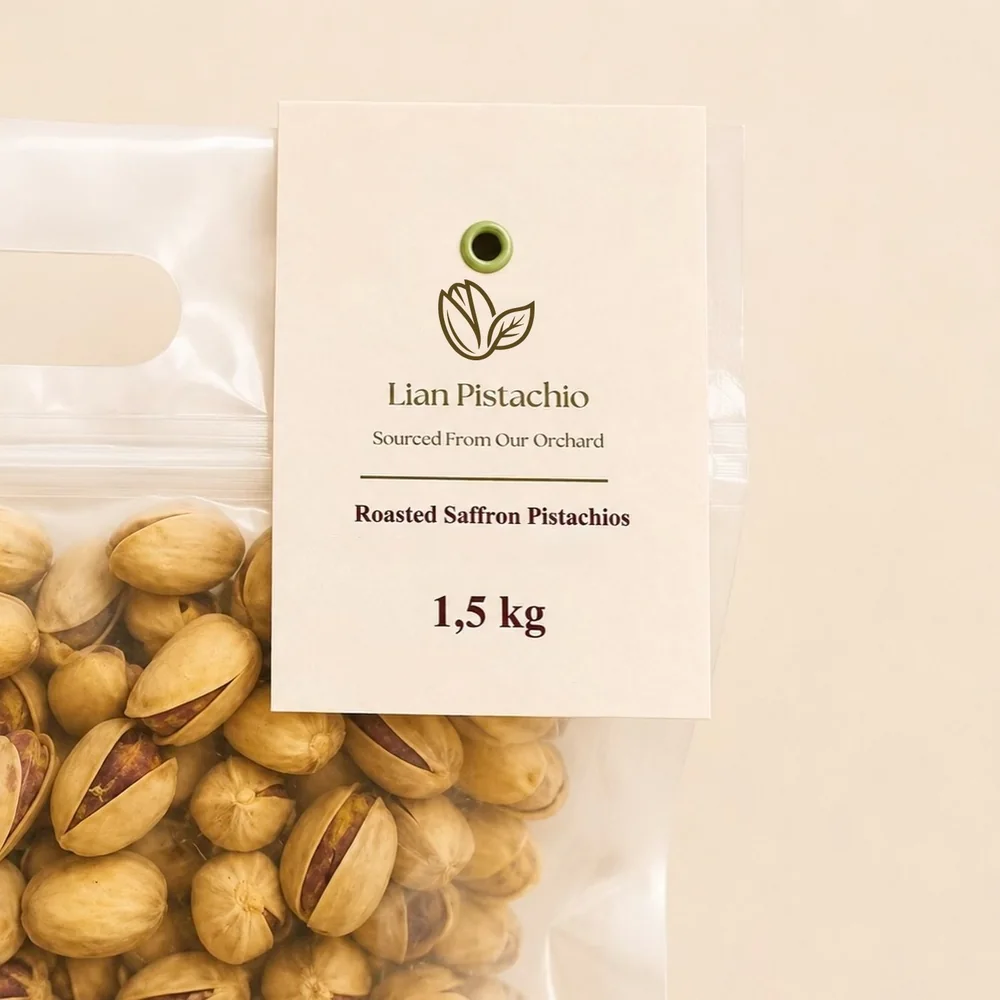 Saffron roasted pistachios, 1.5 kg tag